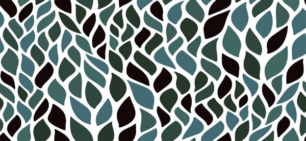 Full Seamless wrapping leaves pattern vector. Minimal plant bush leaves floral fabric print. Herbal sketchy seamless background pattern with nature elements. Modern summer foliage wallpaper.