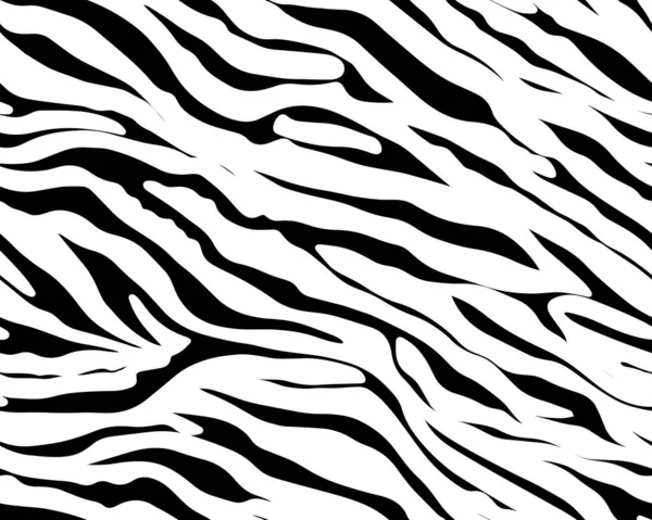 Повна Безшовна Текстура Тигра Zebra Tiger Векторний Фон Чорно Біла — стоковий вектор