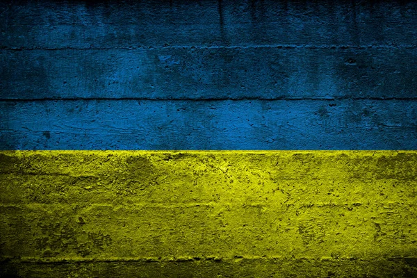 Blue Yellow National Colors Ukraine Flag Concrete Copy Space Background — Stock Photo, Image