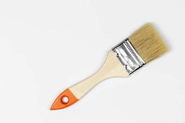 Paint Brush Close White Background Natural Shadow Copy Space Top — Stock Photo, Image