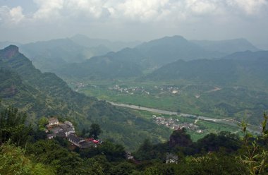 Chinese Contryside Landscape Viewed From Qiyun Mountain clipart