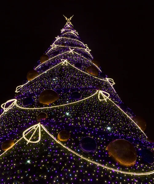 Shiny Christmas Tree Outdoors — Stock Photo, Image