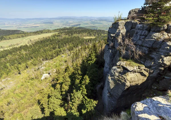 Vista espetacular do topo do Strzeliniec Wielki Peak, Polônia — Fotografia de Stock