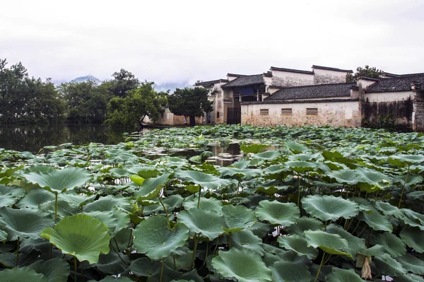 与湖在中国安徽省宏村 villagesurrunded — 图库照片