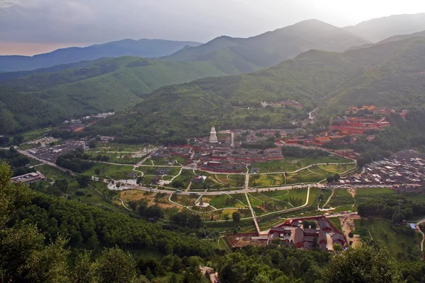 มุมมองทางอากาศของ Taihuai (Wutai Shan) ประเทศจีน — ภาพถ่ายสต็อก