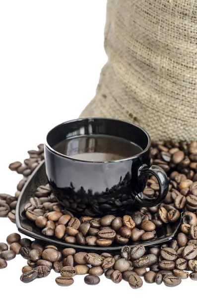 yün çanta dolusu kahve çekirdekleri ile