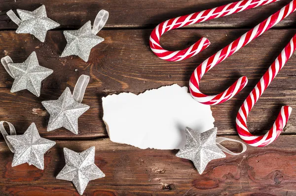 Jul dekoration på träbord — Stockfoto