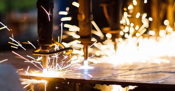 CNC LPG cutting with sparks