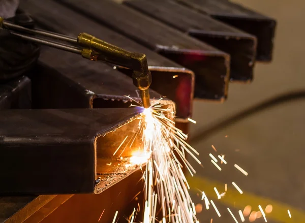 LPG cutting with sparks close up — Stock Photo, Image