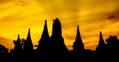 siluate chaiwatthanaram tapınağın içinde ayutthaya, Tayland