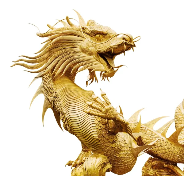 Giant golden Chinese dragon — Stock Photo, Image