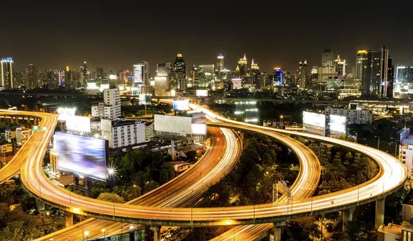 Bangkok Stadt mit Hauptverkehr — Stockfoto