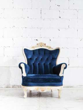 Mavi klasik stil Armchair kanepe vintage oda