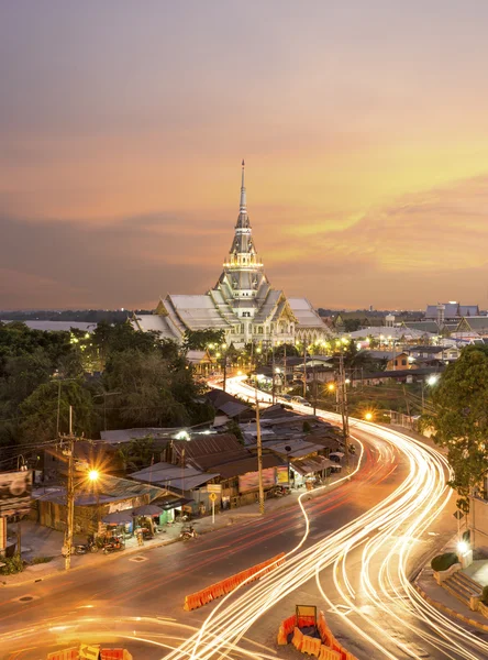 Wat sothonwararam είναι ένας ναός στην επαρχία chachoengsao, Ταϊλάνδη — Φωτογραφία Αρχείου