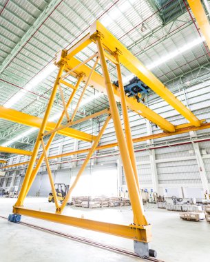 Gantry crane in factory clipart