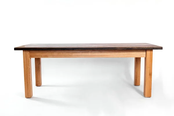 Handmade Wooden Table White Background All Details — 스톡 사진