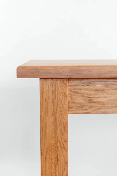 Ručně Vyrobený Dřevěný Stůl Bílém Pozadí Všemi Detaily — Stock fotografie