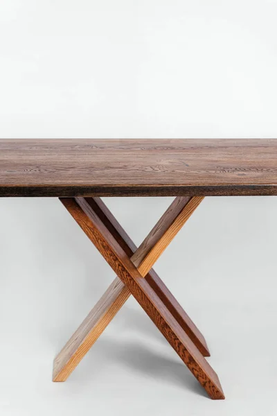 Ručně Vyrobený Dřevěný Stůl Bílém Pozadí Všemi Detaily — Stock fotografie