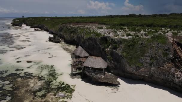 Wyspa Zanzibar Mtende Beach Restauracja Nad Brzegiem Oceanu Indyjskiego — Wideo stockowe