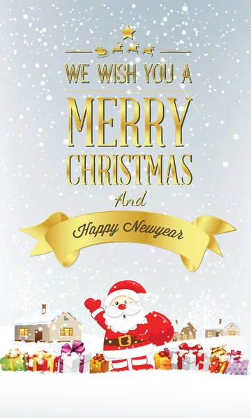 Merry chrismas and happy new year — Stock Vector