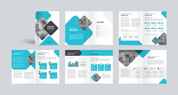 Template Layout Design Mit Deckblatt Für Unternehmensprofil Geschäftsbericht Broschüren Flyer — Stockvektor