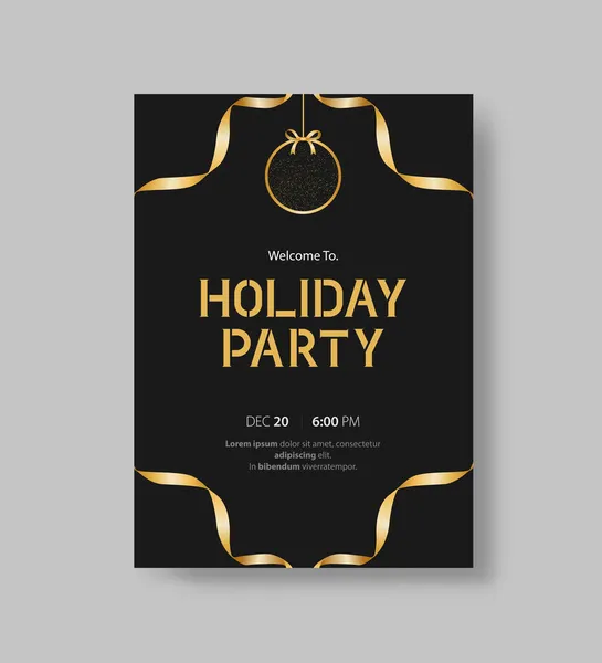Vector Illustratie Ontwerp Vakantie Feest Gelukkig Nieuwjaar Feest Uitnodiging Flyer — Stockvector