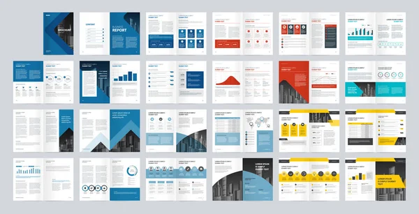 Set Template Layout Design Cover Page Company Profile Annual Report — Archivo Imágenes Vectoriales