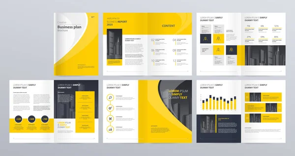 Diseño Plantillas Vectoriales Para Perfil Empresa Informe Anual Con Portada — Vector de stock