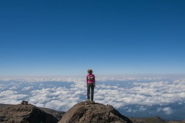 Looking out over africa Kilimanjaro clipart