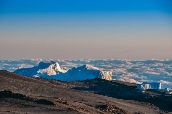 Północnej icefields Kilimandżaro — Zdjęcie stockowe