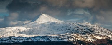Ben Lomond on a stormy winter day clipart