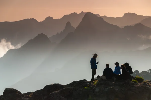 シラ高原、キリマンジャロ登山者 — ストック写真