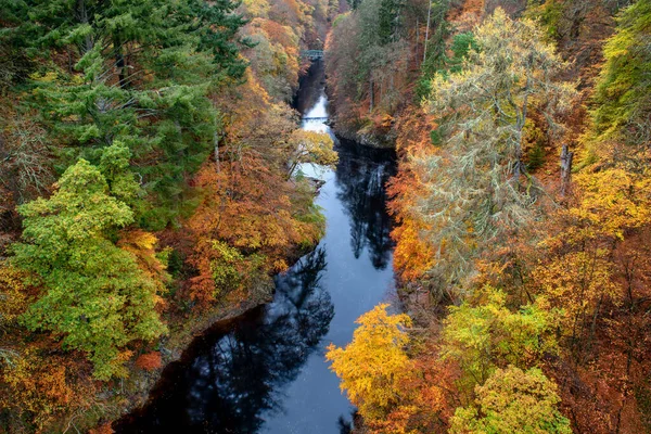 Autumn Colours Wooded River Gorge One Goriest Battles Jacobite History Photos De Stock Libres De Droits