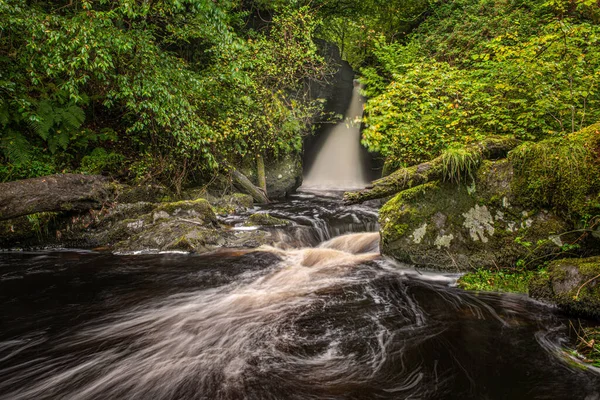 Black Spout Waterfall Fin Glen Campsie Fells Village Clachan Campsie — Stockfoto