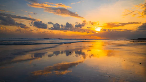 Sonnenuntergang Hintergrund Das Meer Strahlendes Sonnenlicht Sonne Der Horizontlinie Szenische — Stockfoto