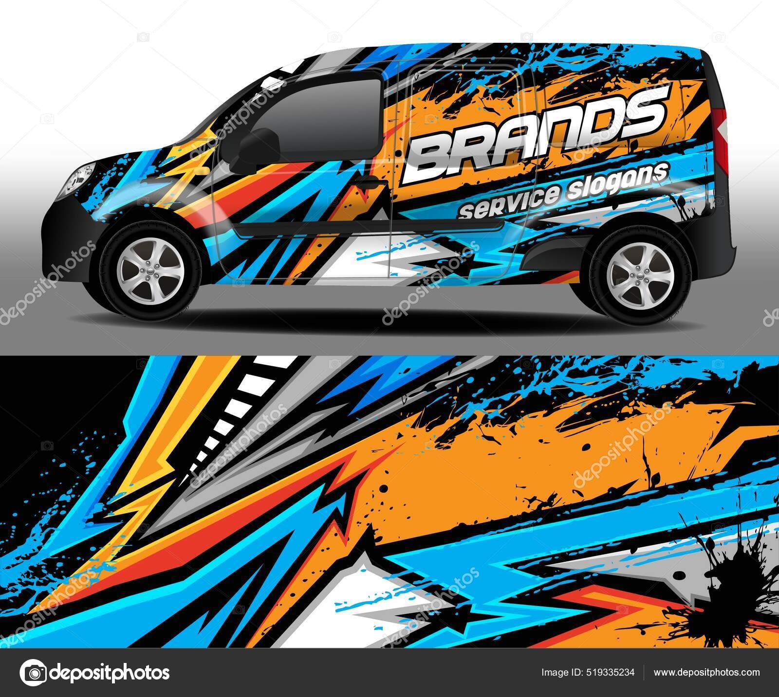 Vetor Design Embalagem Carro Corrida Design Adesivos Carro