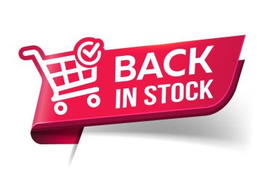 Vector Illustration Modern Etiket Alışveriş Arabası ile tekrar stoklarda. Web pankartı ögesi.