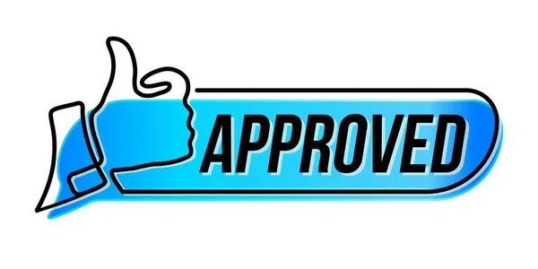 Approved Icon Flat Web Banner Taken Thumb Badge Has Been — Vetor de Stock