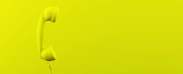 黄色の背景に古い電話から黄色の携帯電話 3Dレンダリング — ストック写真
