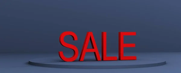 Inscription Sale Standing Isolated Podium Season Sales Discounts Rendering — Stock Photo, Image