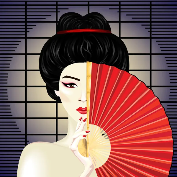 Geisha — Stock Vector