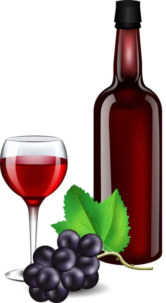 ワインとブドウ — ストックベクタ