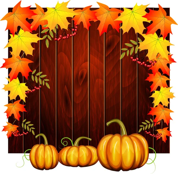 Pumpkin and maple-leaf — Stock Vector