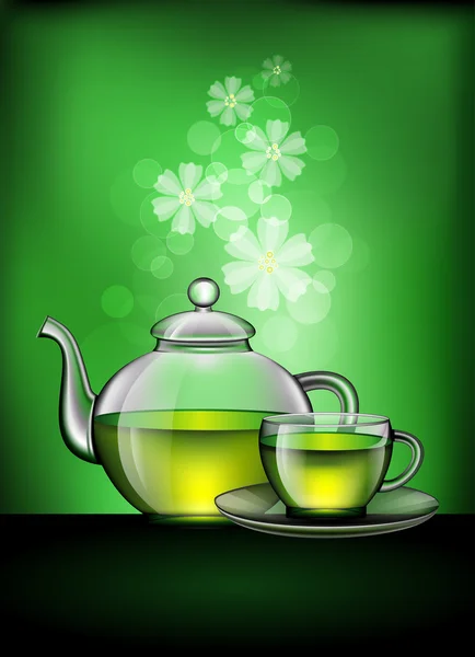 Green tea — Stock Vector