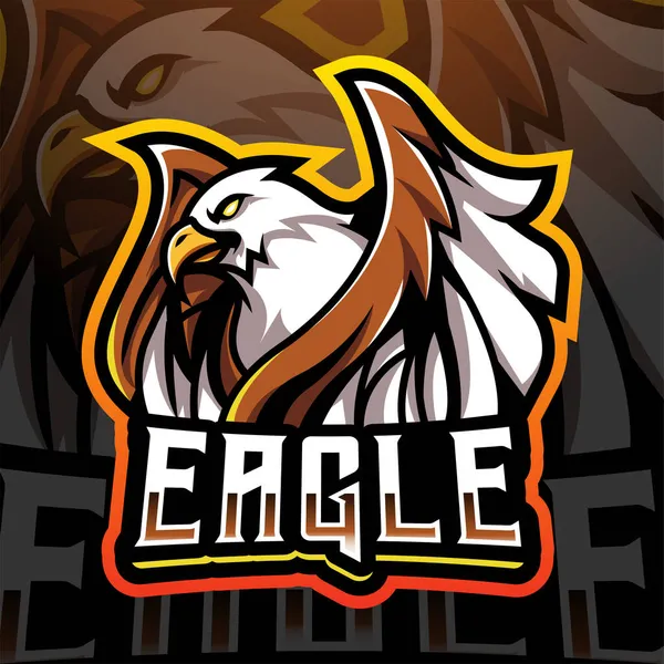 Eagle Esport Mascot Logo Design — Stock Vector