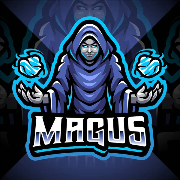 Magus Esport Mascot Logo Design — 스톡 벡터