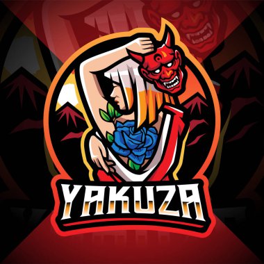 Yakuza esport mascot logo design clipart
