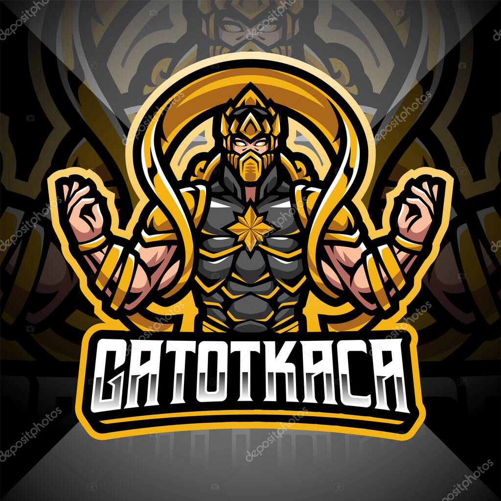 Gatotkaca esport mascot logo design