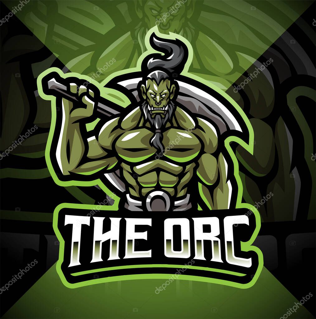 The orc esport mascot logo design