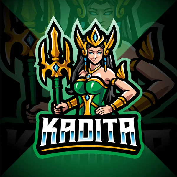 Kadita Esport Mascot Logo Design — Stock Vector